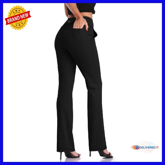 High Waist Bootcut Yoga Pants Tummy Control 4-Way Stretch Workout
